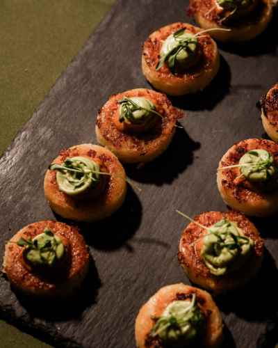 Passed appetizer to pair with rosé or Sauvignon Blanc at a Woodinville winery wedding