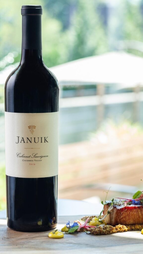 Curated wine and food pairing at Novelty Hill Januik.